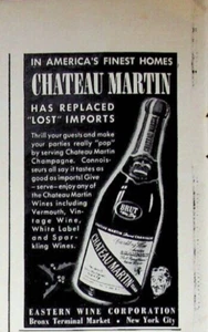 Anuncio impreso vintage de vino Chateau Martin 1941 años 40 Bronx Terminal Market NYC - Imagen 1 de 1