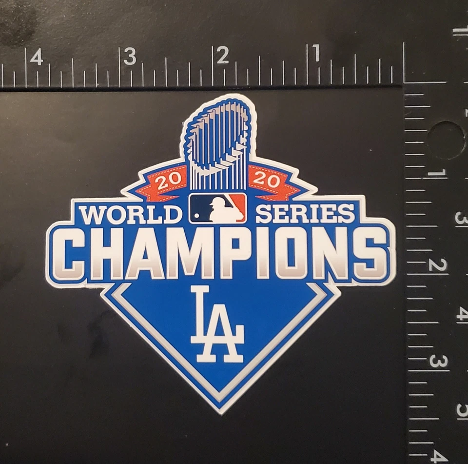 Los Angeles Dodgers 2020 World Series Champions Vinyl Sticker 4" x 3.5" GO BLUE! - Image 1 of 1