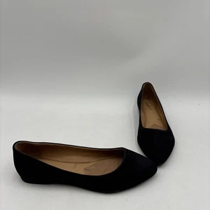 Trotters ESTEE Navy Nubuck Point Toe Block Heel Slip On Flats, Women’s Size 7M - Picture 1 of 8