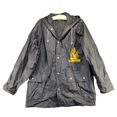 Chaqueta cortavientos Purdue Boilermakers para hombre mediana negra con capucha vintage Pete Foto 1 de 4