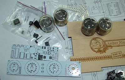 Nixie tube clock kit 2.3 with IN-4 Tubes in wood box - Image 1 of 4