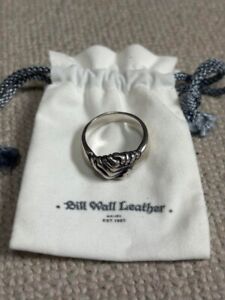 BWL Bill Wall Leather Handshake Ring Sterling Silver 925 US Size 9 with Pouch