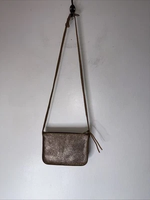Madewell The Simple Crossbody Bag Metallic Sand Leather Shoulder Bag New - Image 1 of 4