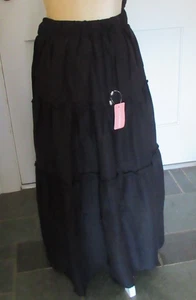 Cutemoot Black Tiered Elastic waist lined Maxi Skirt size M - Picture 1 of 3
