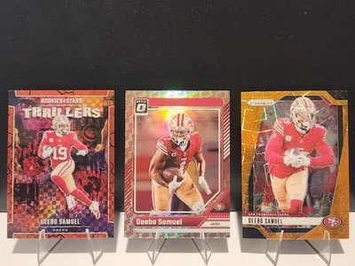 Deebo Samuel lot of 10, 2024 Donruss 100, Panini Orange Lazer/Thrillers - Image 1 of 4
