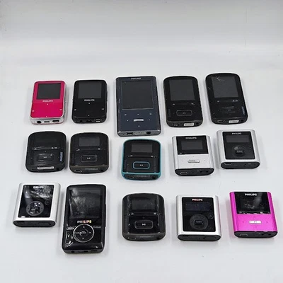 Lot of 15 Philips MP3 Players - Untested, Used, Various Colors and Models - Image 1 of 4