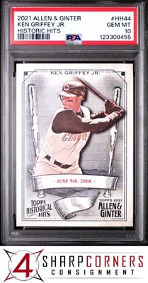 2021 TOPPS ALLEN & GINTER HISTORIC HITS #HH44 KEN GRIFFEY JR. HOF POP 2 PSA 10 - Image 1 of 3