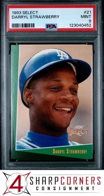 1993 SELECT #21 DARRYL STRAWBERRY DODGERS POP 4 PSA 9 - Image 1 of 3