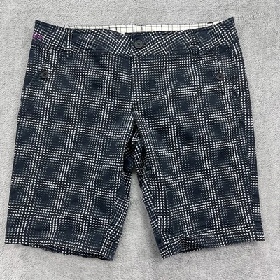 Volcom Chino Shorts Girls 7 Blue White Crescent Golf Blue Black Flat Front - Image 1 of 4