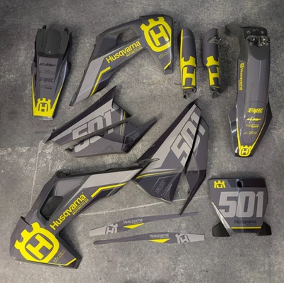 Graphics + Plastics Husqvarna TC FC FX 2019-2022 Custom race number + name - Image 1 of 4