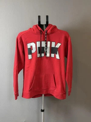 ROSA Victoria's Secret Sudadera con Capucha Mujer Pequeña Roja Sherpa Forrada Pullover Sudadera Foto 1 de 4