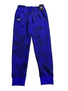 Under Armour Boys Rival Fleece Joggers Youth Size L Blue Striped 1379790 NWT $45 - Picture 1 of 10
