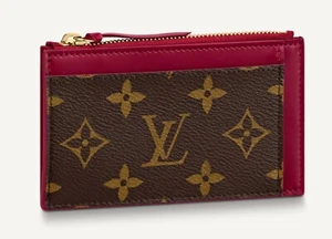 NUEVO LOUIS VUITTON Tarjetero Fucsia Monograma Lona Cremallera M67889 Rosa Oscuro - Imagen 1 de 11