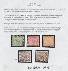 Norway-1888 Stenkjaer Bypost of W.R. Bogh opened with four stamp values