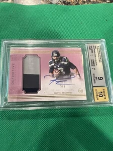 2015 topps definitive Russell Wilson Auto Patch 5/5 Bgs 9 10 Auto Pop 1 🔥🔥 - Picture 1 of 2