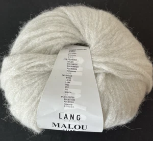 Lang Malou Luxe Yarn Alpaca Superfine Bulky 928-0094 White Sparkle 126 yds 50 g - Picture 1 of 3