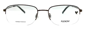 AUTHENTIC & NEW - FLEXON - H6053 202 54/19/145 - BROWN - EYEGLASSES & CASE - Picture 1 of 2
