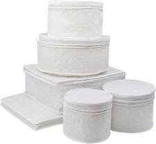 Set Dinnerware Quilted Storage Piece Starter Vinyl Plate Includes Cases Tabletop