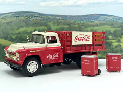 Vintage Ertl Coca Cola 1957 Chevy Stake Bed Truck 1:25 scale Die Cast Bank 27257 - Image 1 of 4