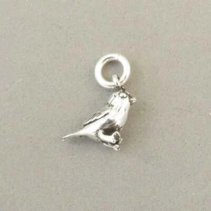 .925 Sterling Silber 3-D kleiner SPATZ VOGEL CHARM Anhänger Star NEU 925 BI22 - Bild 1 von 3
