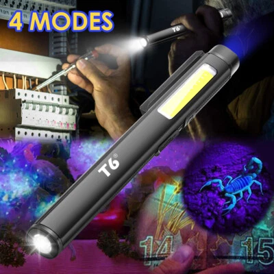 1-10X Linterna LED Recargable Magnética COB EDC Pluma Luz 365nm Luz UV Negra Foto 1 de 4