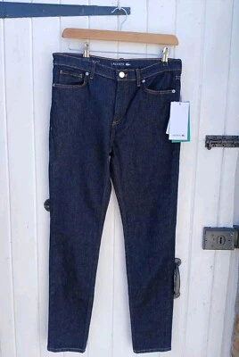 LACOSTE WOMENS SLIM FIT COTTON STRETCH DARK DENIM JEANS -28W 29L - NEW RRP: £145 - Image 1 of 4