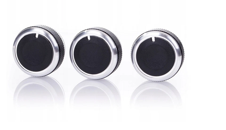 3 manopole riscaldamento alluminio cromato per Ford Focus Mondeo C-Max S-Max - Immagine 1 di 4