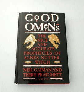 Good Omens Neil Gaiman Terry Pratchett HCDJ 1st Ed 1990 Book Club Ed 296 pages - Picture 1 of 16