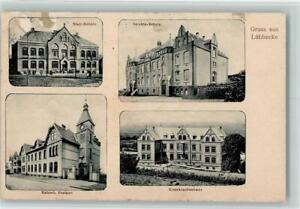 13090283 - 4990 Luebbecke selekta Schule, Postamt, Krankenhaus AK 1910