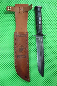 USMC Combat Fighting WWII Camillus N.Y. Knife w/Vintage USMC Ka Bar Sheath - Picture 1 of 13
