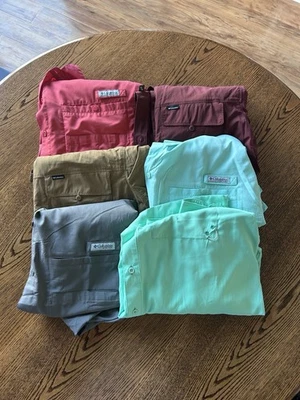 Men's Mixed Lot Wicking Vented Shirt Columbia PFG, Fishing, Outdoor, 4 SS, 2 LS - Image 1 of 4