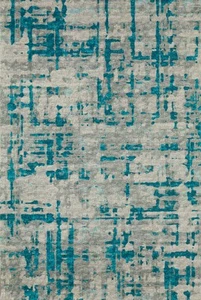 2x8 Dalyn Blue Lines Bloques Rejilla Filas Corredor Geométrico BR5 - Abril 2' 3" x 7' 6" - Imagen 1 de 1