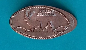 HIRSCHSZENE HELEN GEORGIEN LÄNGLICH ZERSCHLAGEN GEPRESSTER PFENNIG NICHT MEHR PRODUZIERT 2014 - Bild 1 von 1