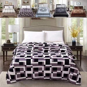 Heavy Weighted Luxury Blankets Reversible Warm King Size Super Soft Throw - Picture 1 of 11
