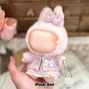 Elegante ropa de muñeca hecha a mano para LABUBU | Chaqueta de muñeca de tweed con encaje, arco y bolso - Imagen 1 de 8