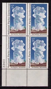 US USA Sc# 1453 MNH FVF PL# Yellowstone National Park Old Faithful Geyser Steam - Picture 1 of 1