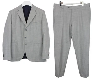 SUITSUPPLY La Spalla / Brescia Suit Men's UK 46 Grey Wool Lined Patterned 2Piece - Picture 1 of 15