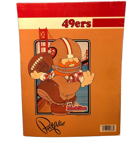 VINTAGE NFL San Francisco 49ers Niners Mascot School Folder Portfolio Huddle 80s Cover
