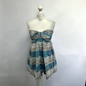 Mameluco/traje de juego Free People Barbara sin tirantes. Azul/gris. Pequeño.  Nuevo con etiquetas. - Imagen 1 de 6