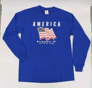 America "United We Stand" American Flag Delta Men's M Long Sleeve Milwaukee, WI - Picture 1 of 11