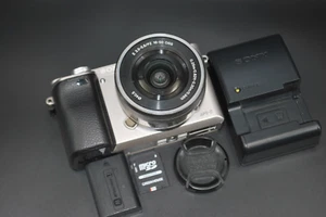 Sony Alpha A6000 Silver 16-50mm Lens SEL1650 kit 13,879 Count Free Shipping - Picture 1 of 15