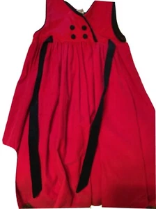 CATHERINE REBECCA Vtg Girl's Corduroy Red Sleeveless Jumper Dress sz 6! - Picture 1 of 7