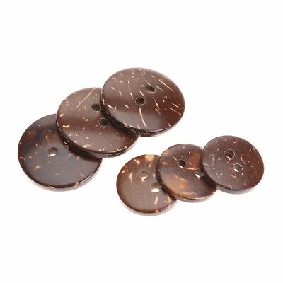 100pcs Coconut Shell 2 Holes Round DIY Sewing Scrapbooking Buttons 15mm/20mm Dia - Image 1 of 4