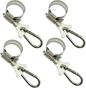 4 Pack Boat Flag Pole Clips, Pontoon Flag Pole Kit Rail Mount for 0.75-1.2 Inch - Picture 1 of 12