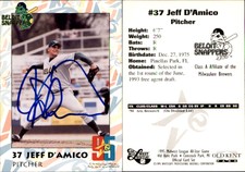 Jeff D'Amico Signed 1995 Midwest League All-Stars #NNO Card Auto