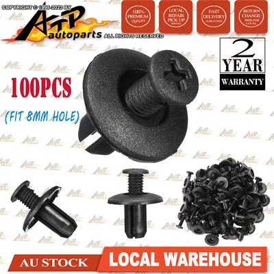 100pcs 8mm for Holden Commodore VN VR VS VT VX VY VP VE VF Clip Plastic Retainer - image 1 of 4