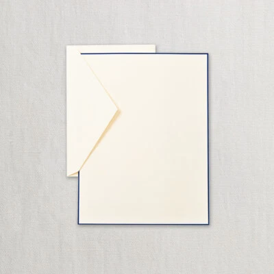 CRANE & CO MEDIAS HOJAS BORDEADAS A MANO EN AZUL ECRWHITE ACABADO NIÑO (CH3316) Foto 1 de 4