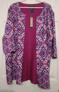 Chaqueta Ikat aplastada reversible rosa pequeño púrpura talla 3 Chicos para mujer NUEVA NUEVA CON ETIQUETAS - Imagen 1 de 22