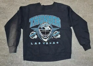 Vintage Las Vegas Thunder 90s IHL Hockey Sweatshirt Black/Green - Large - Used - Picture 1 of 4