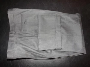 Zanella Brent Made in Italy W36 L29 Gray Herringbone Pleated Wool Dress Pants - Picture 1 of 5